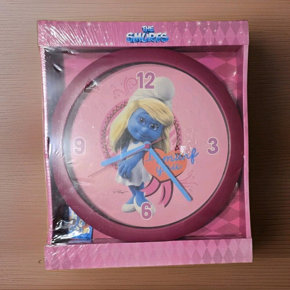Smurfs Smurfette Wall Clock movies 2 edition "I smurf you" 2013 New In Package